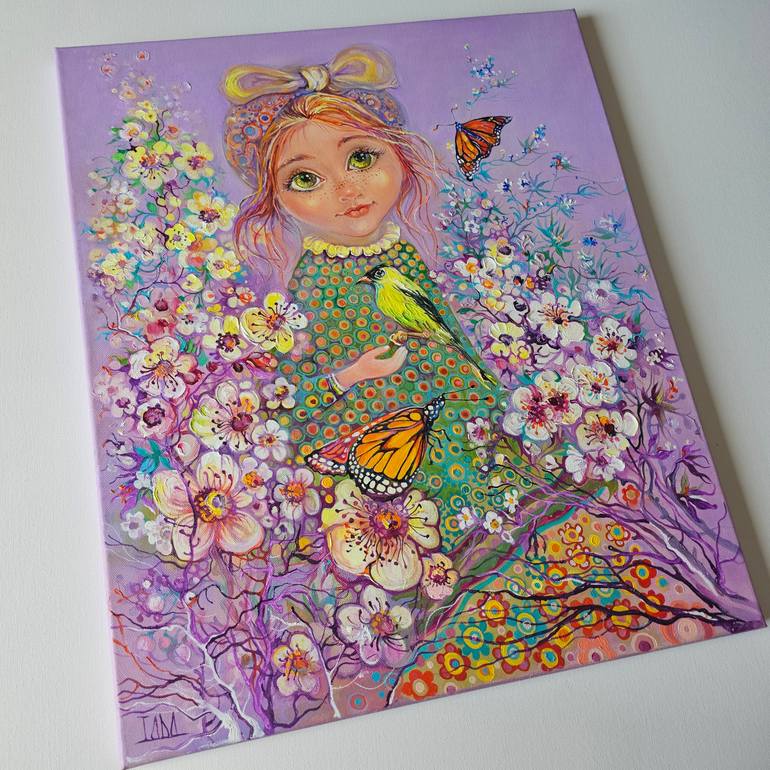 Original Baroque Children Painting by Lada Stukan