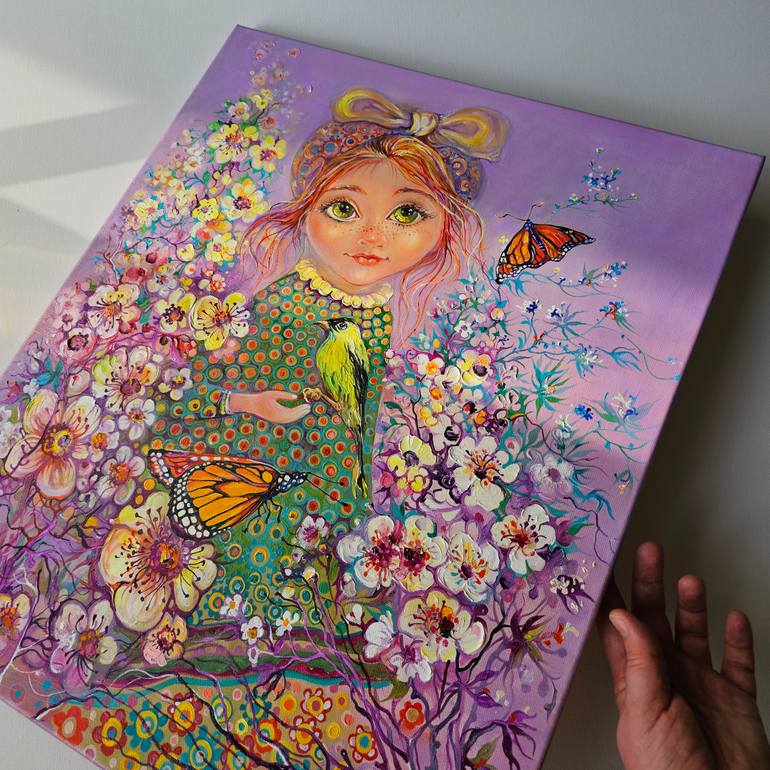 Original Baroque Children Painting by Lada Stukan