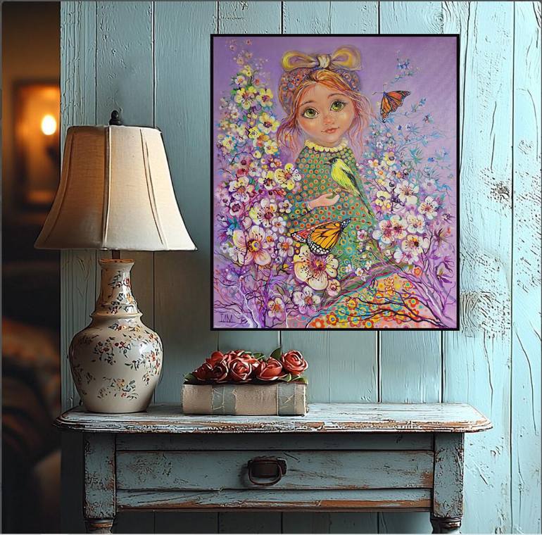 Original Baroque Children Painting by Lada Stukan