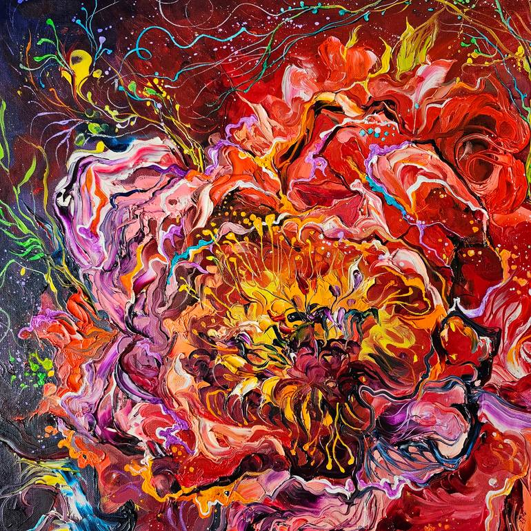 Original Art Deco Abstract Painting by Lada Stukan