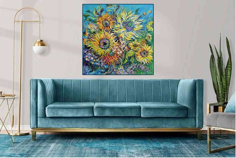 Original Art Deco Floral Painting by Lada Stukan