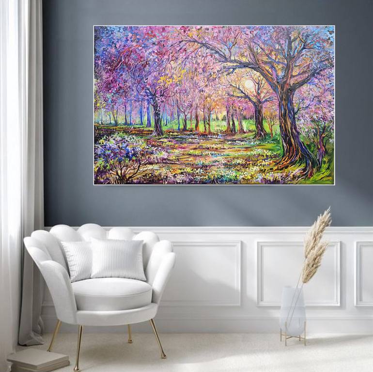 Original Impressionism Landscape Painting by Lada Stukan
