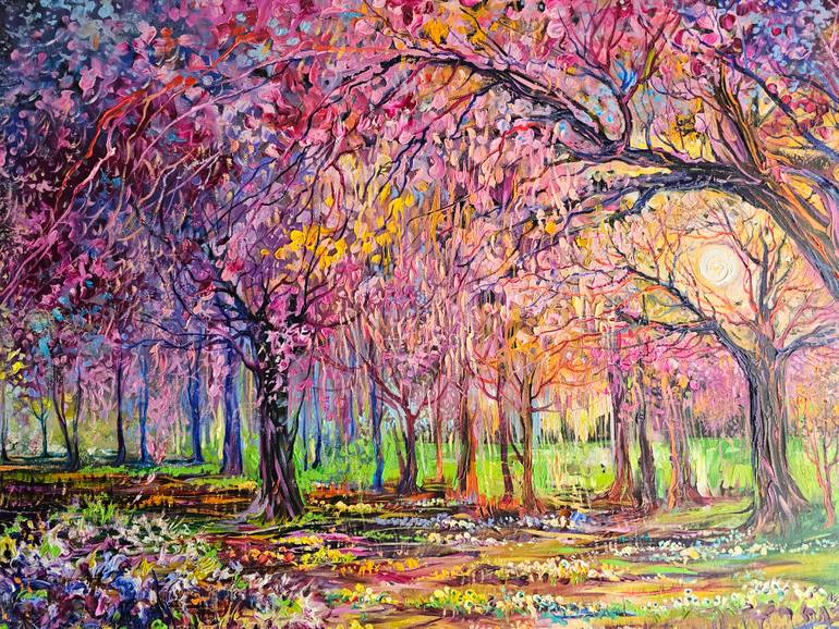 Original Impressionism Landscape Painting by Lada Stukan