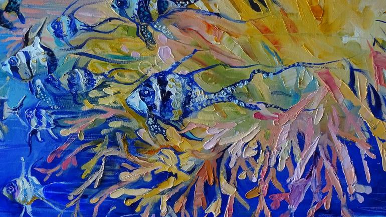 Original Impressionism Fish Painting by Lada Stukan