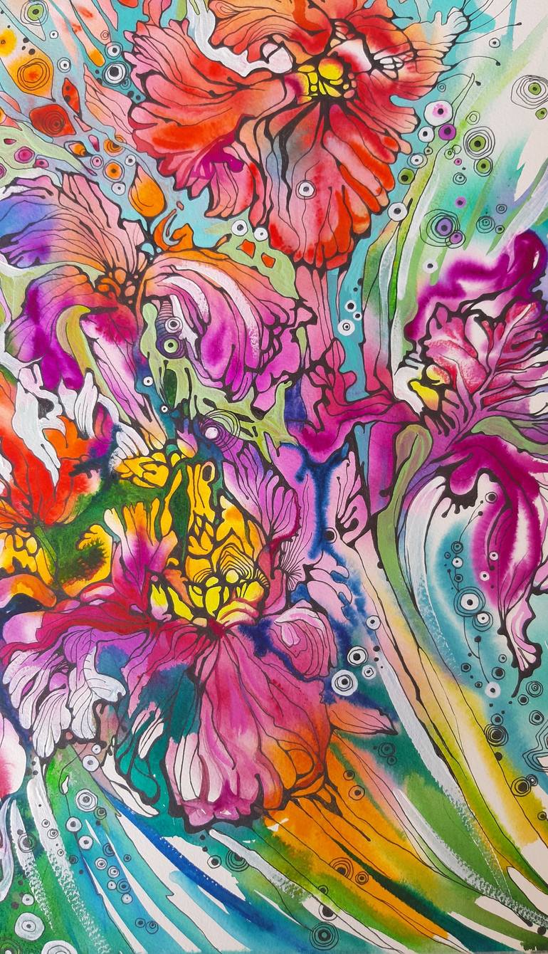 Original Floral Painting by Lada Stukan