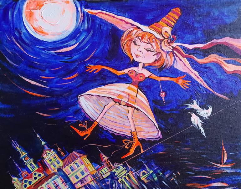Original Impressionism Fantasy Painting by Lada Stukan