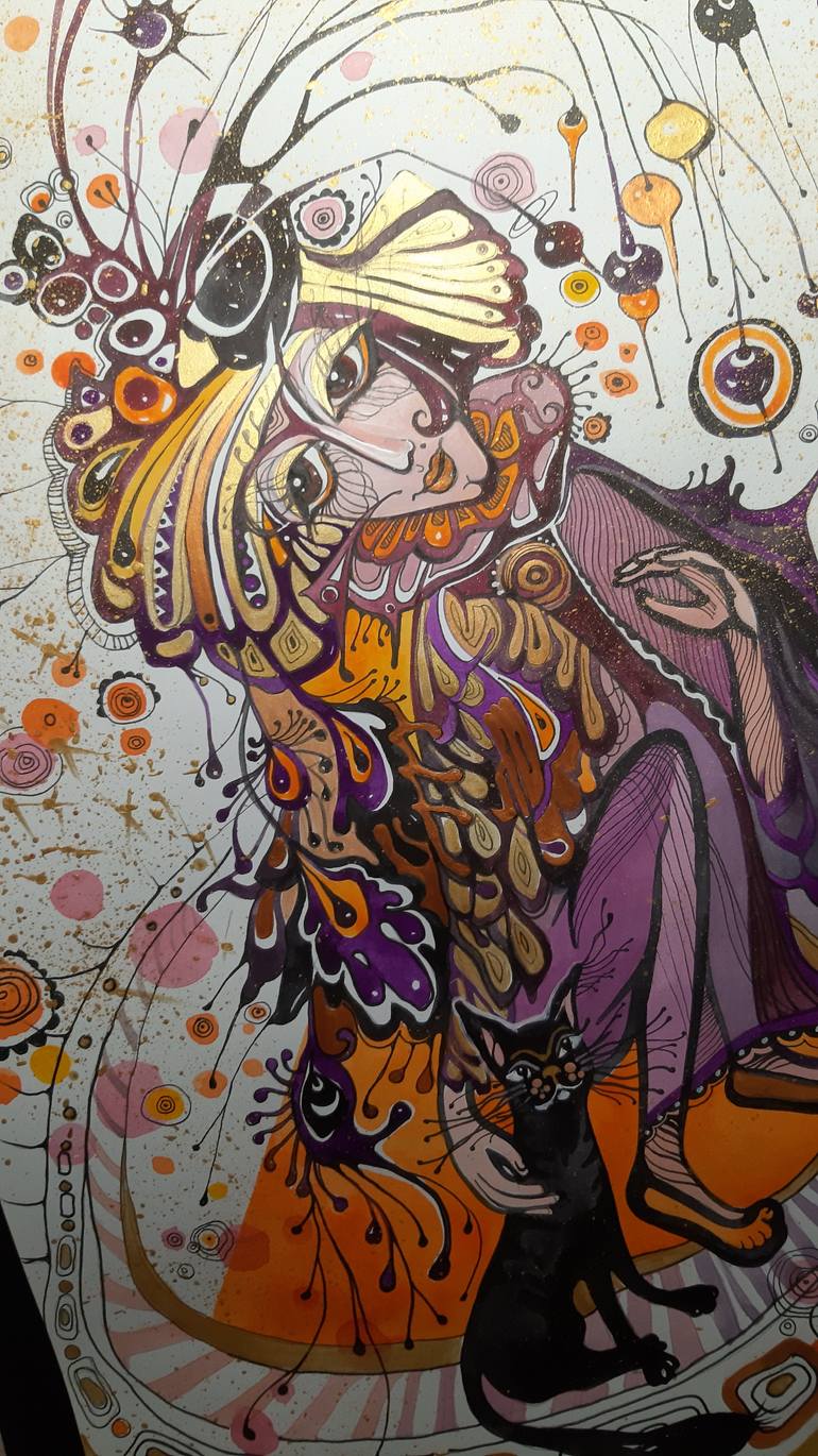 Original Abstract Fantasy Painting by Lada Stukan