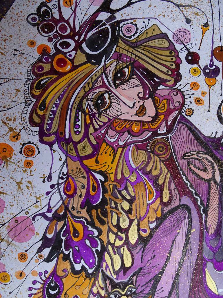 Original Abstract Fantasy Painting by Lada Stukan