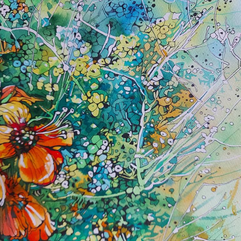 Original Floral Painting by Lada Stukan