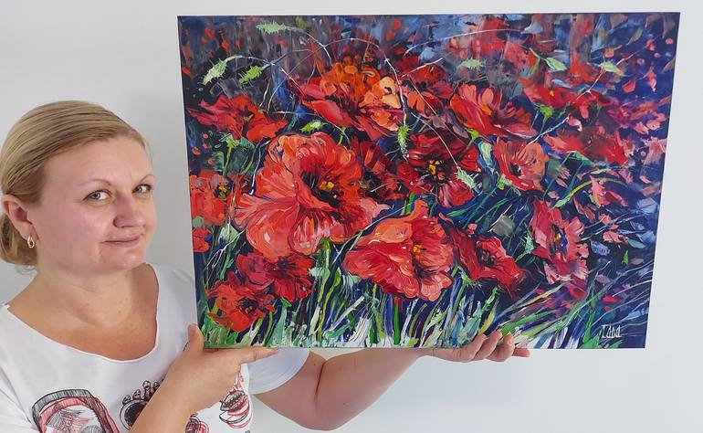 Original Floral Painting by Lada Stukan