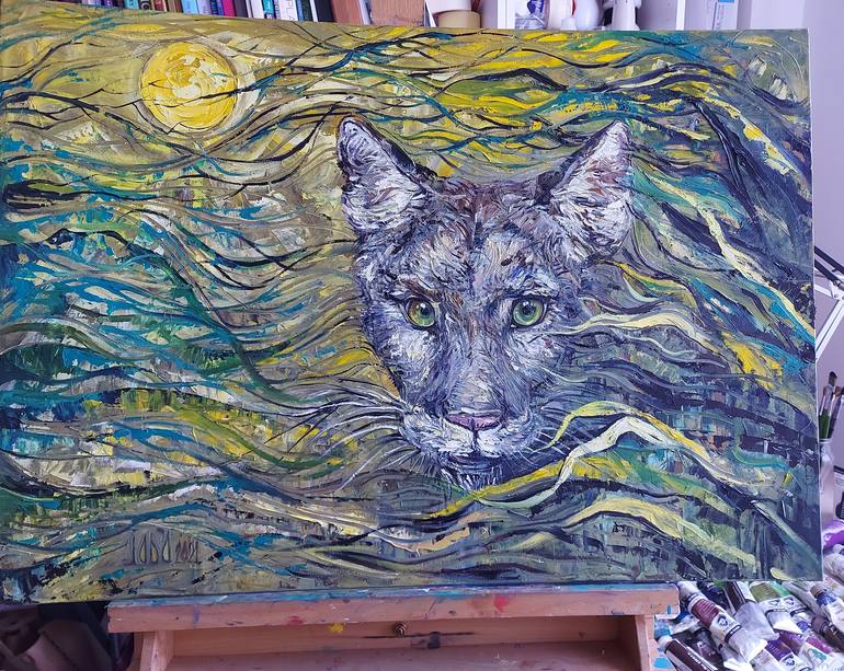 Original Impressionism Animal Painting by Lada Stukan