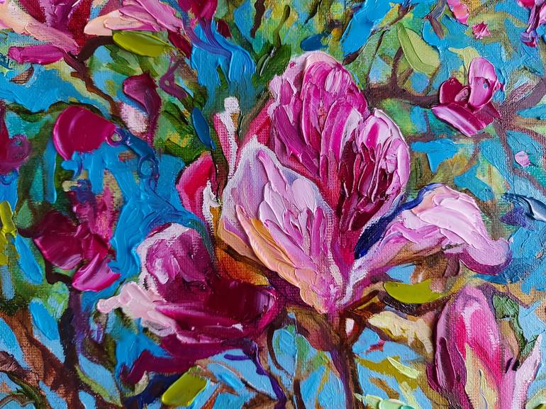 Original Impressionism Floral Painting by Lada Stukan