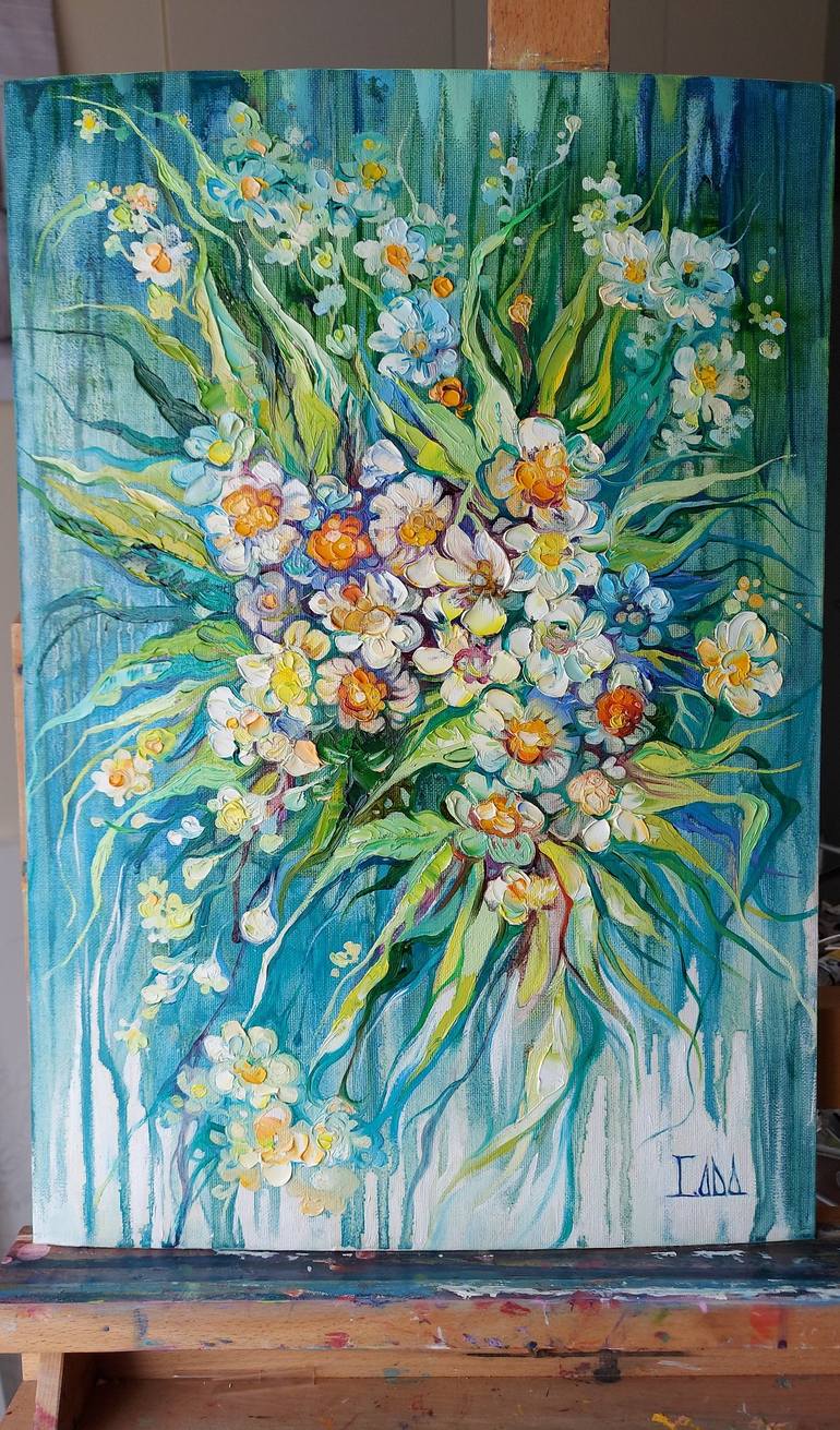 Original Floral Painting by Lada Stukan