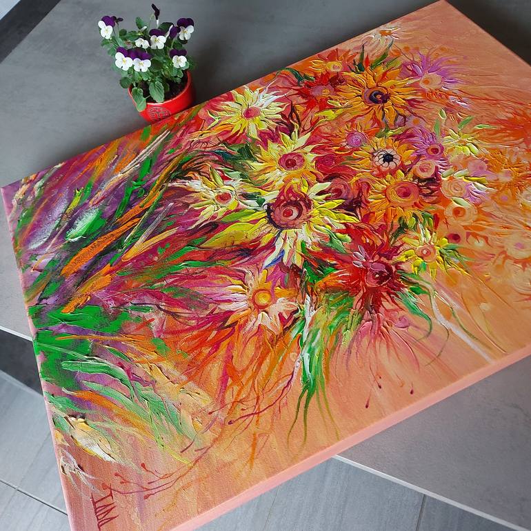 Original Floral Painting by Lada Stukan