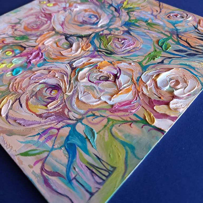 Original Abstract Floral Painting by Lada Stukan