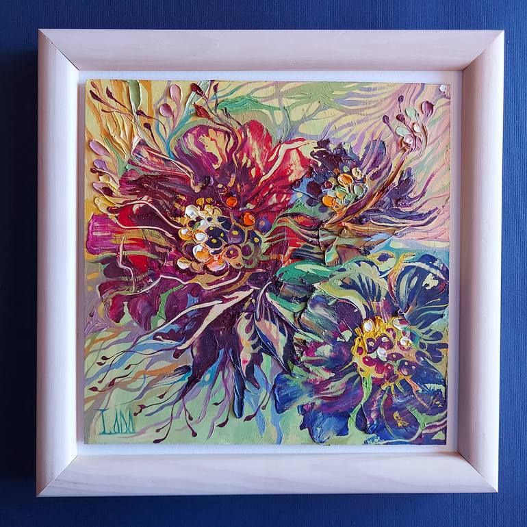 Original Abstract Floral Painting by Lada Stukan