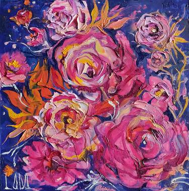 Oil Painting Big Flowers Floral Wall Mural Wall Decor Abstract Flowers Floral Wallpaper Wall Mural