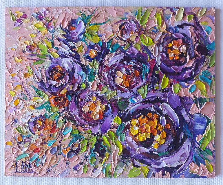 Original Abstract Floral Painting by Lada Stukan