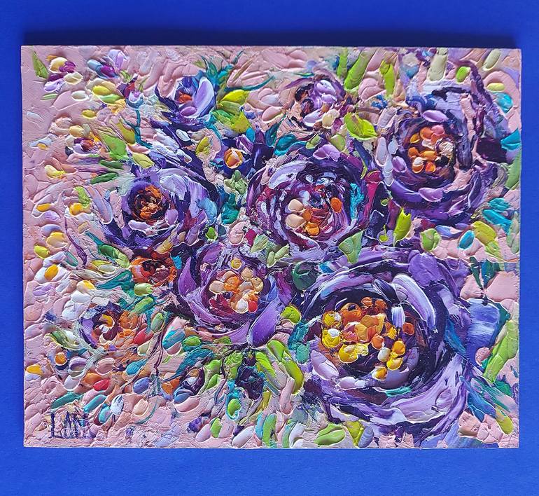 Original Abstract Floral Painting by Lada Stukan