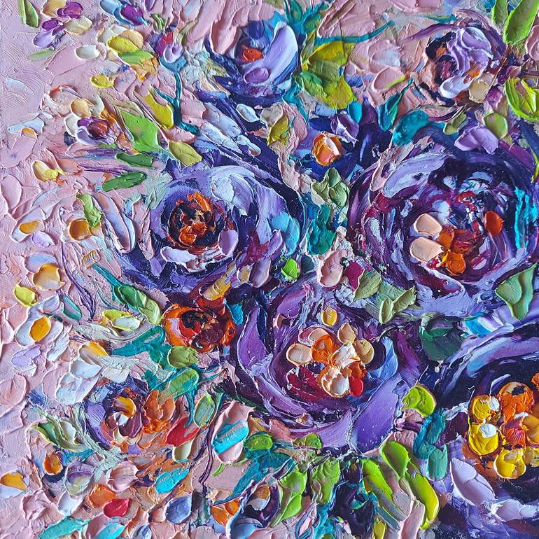 Original Abstract Floral Painting by Lada Stukan