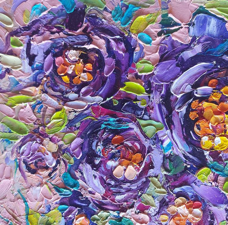 Original Abstract Floral Painting by Lada Stukan