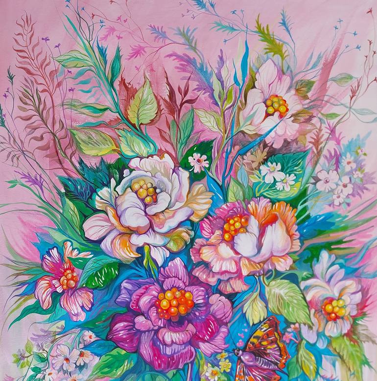 Original Floral Painting by Lada Stukan