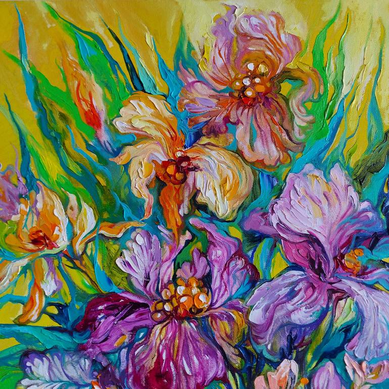 Original Impressionism Floral Painting by Lada Stukan