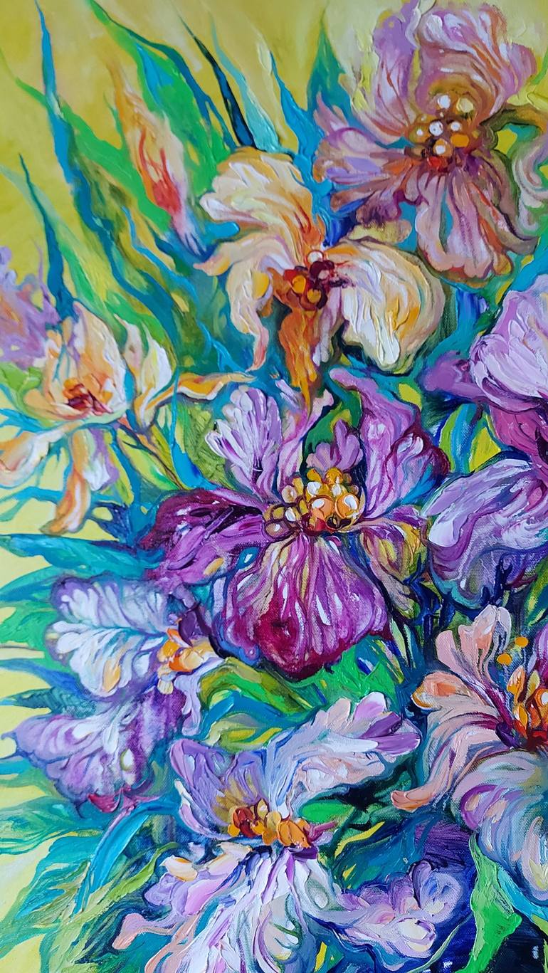 Original Impressionism Floral Painting by Lada Stukan