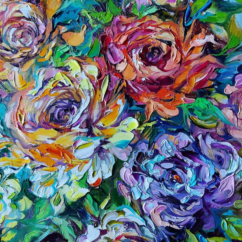 Original Impressionism Floral Painting by Lada Stukan