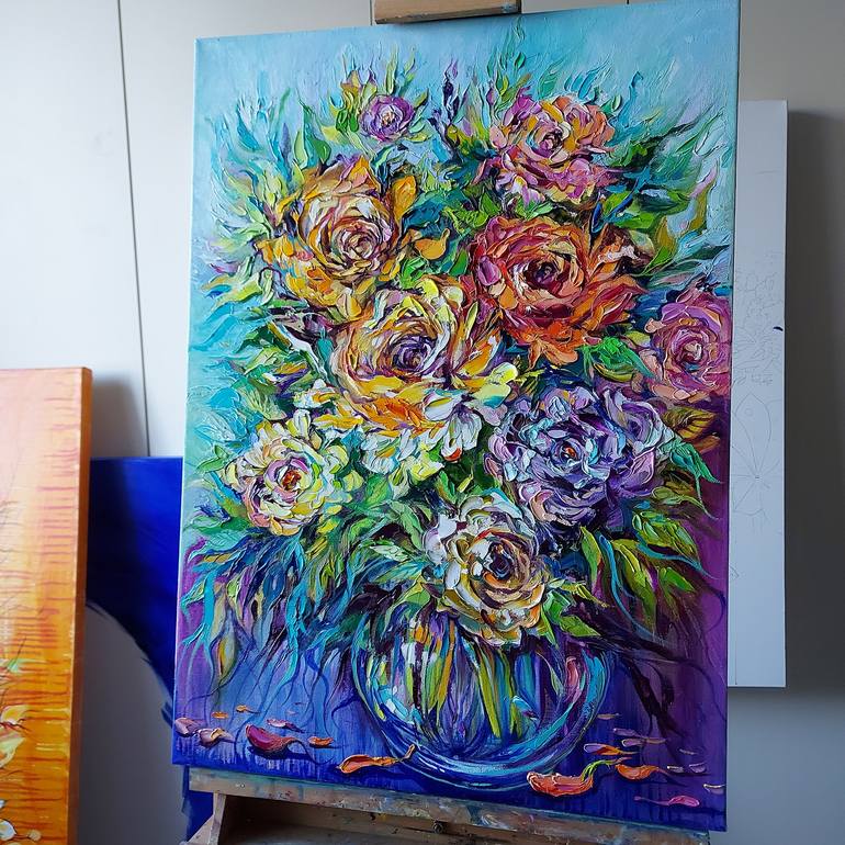 Original Floral Painting by Lada Stukan