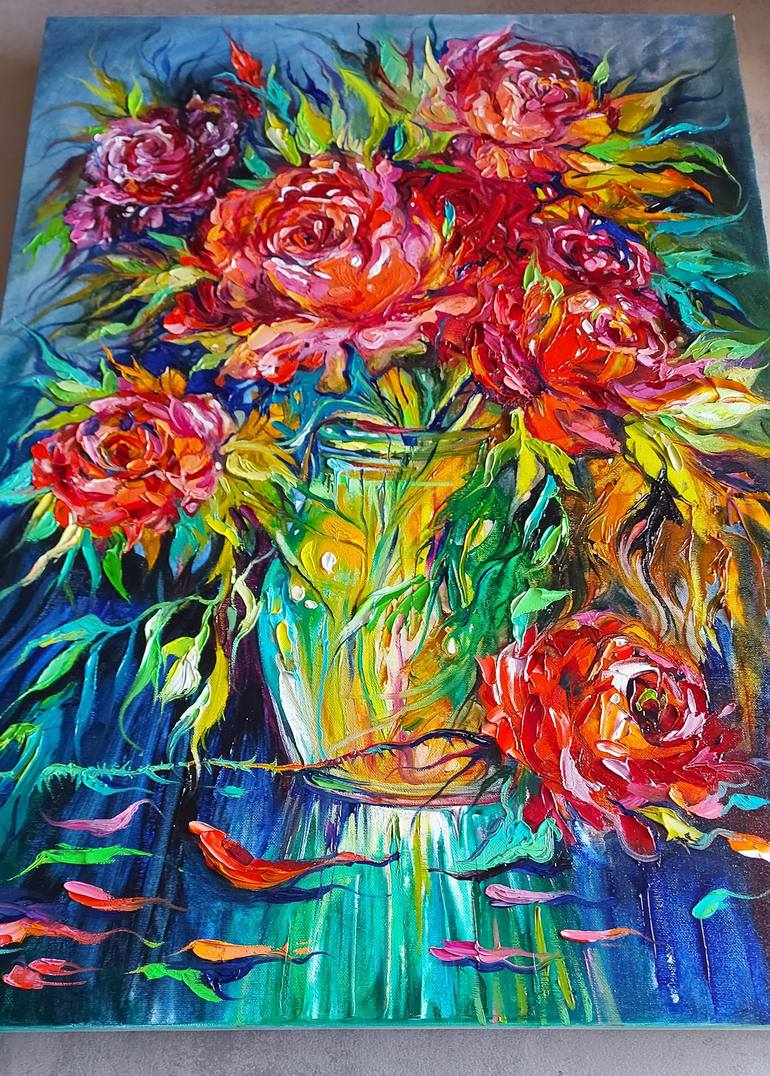 Original Floral Painting by Lada Stukan