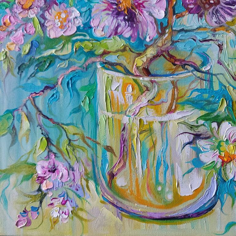 Original Impressionism Floral Painting by Lada Stukan