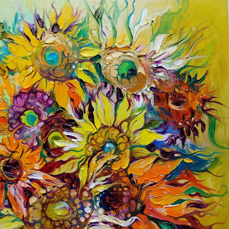 Original Impressionism Floral Painting by Lada Stukan