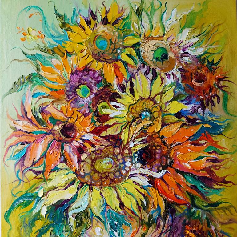 Original Floral Painting by Lada Stukan