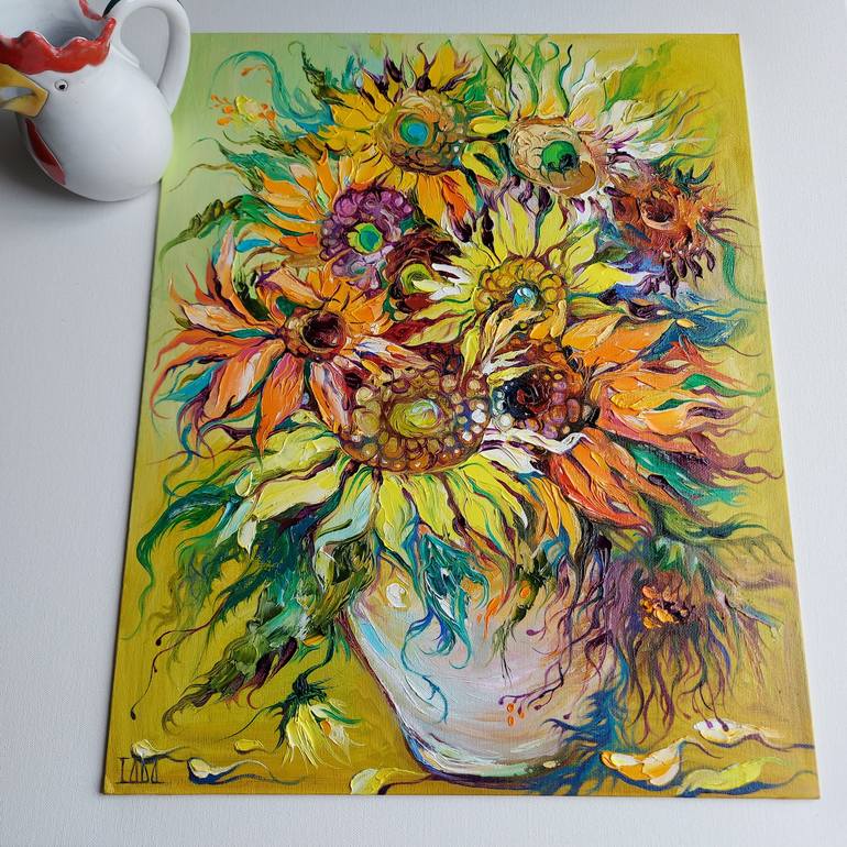 Original Impressionism Floral Painting by Lada Stukan