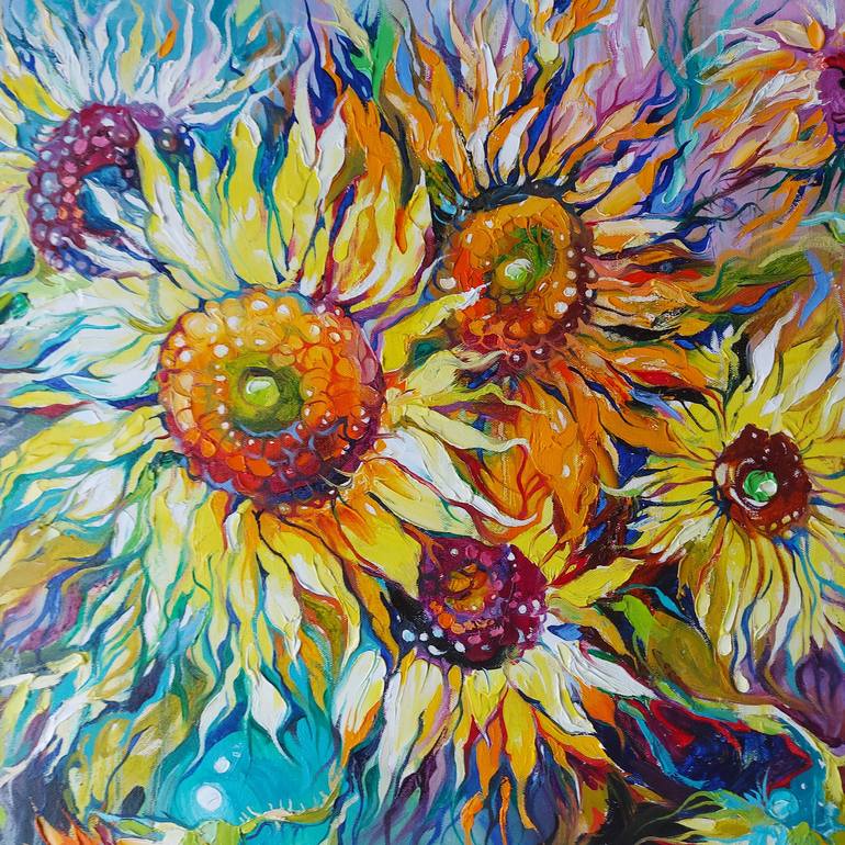 Original Floral Painting by Lada Stukan