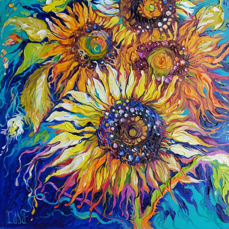 Original Floral Painting by Lada Stukan