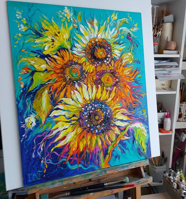 Original Floral Painting by Lada Stukan