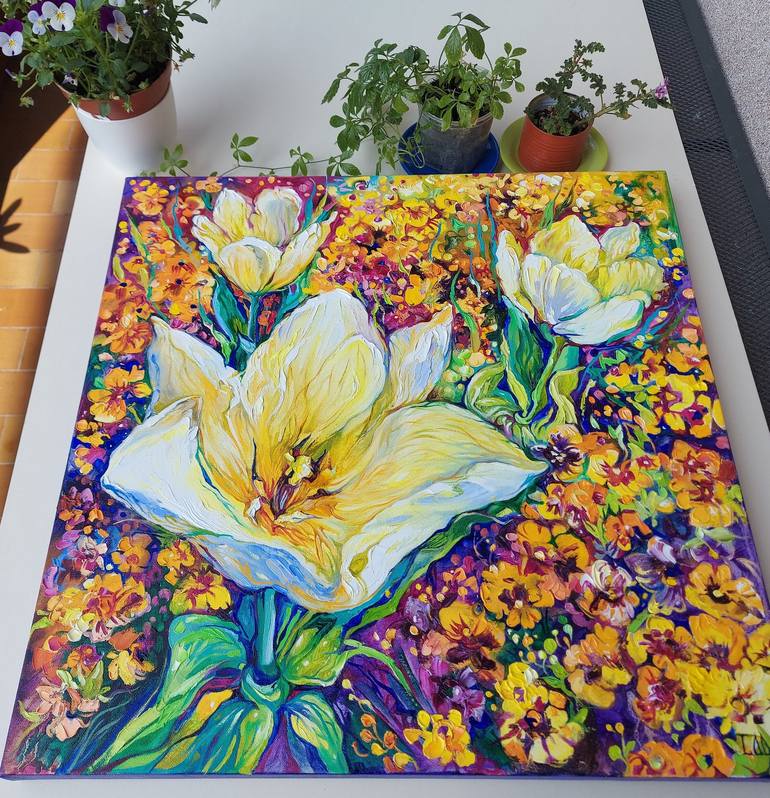 Original Floral Painting by Lada Stukan