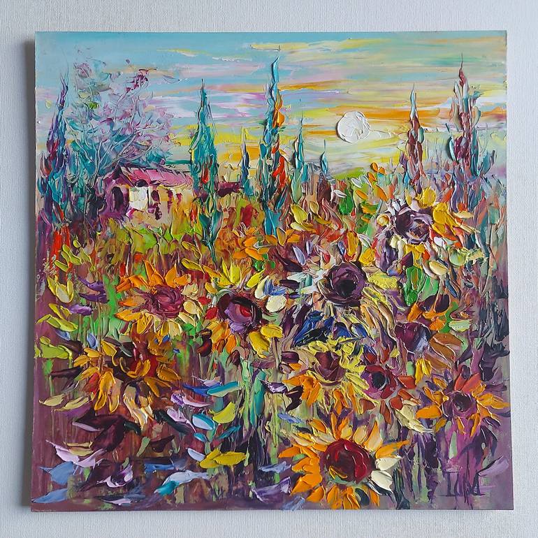 Original Impressionism Landscape Painting by Lada Stukan