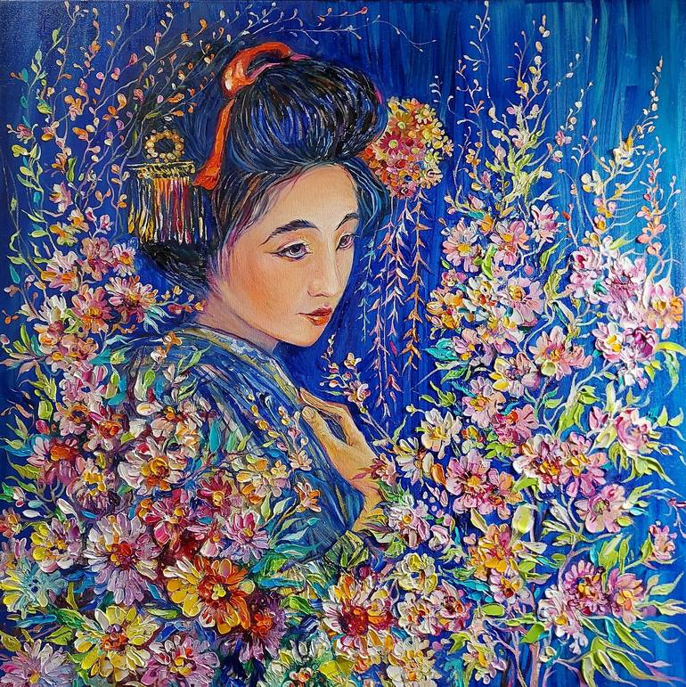 Japanese Painting Best Wall Art Geisha Watercolor Painting 1