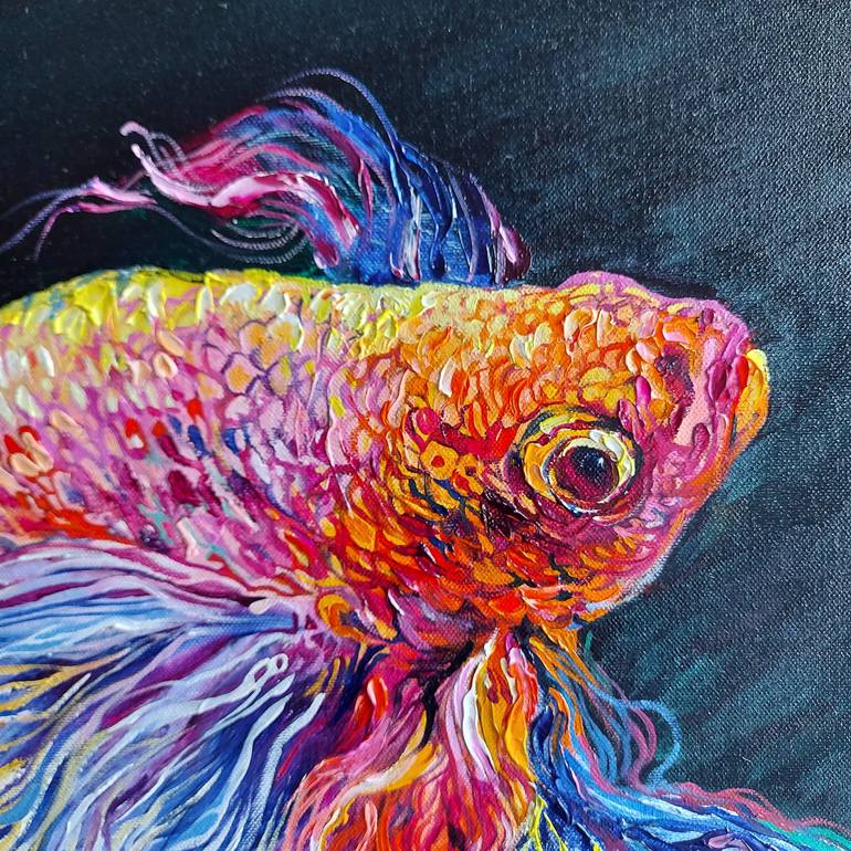 Original Impressionism Fish Painting by Lada Stukan