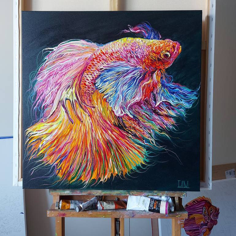 Original Fish Painting by Lada Stukan
