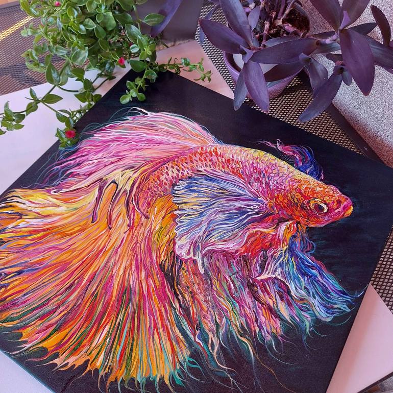 Original Fish Painting by Lada Stukan