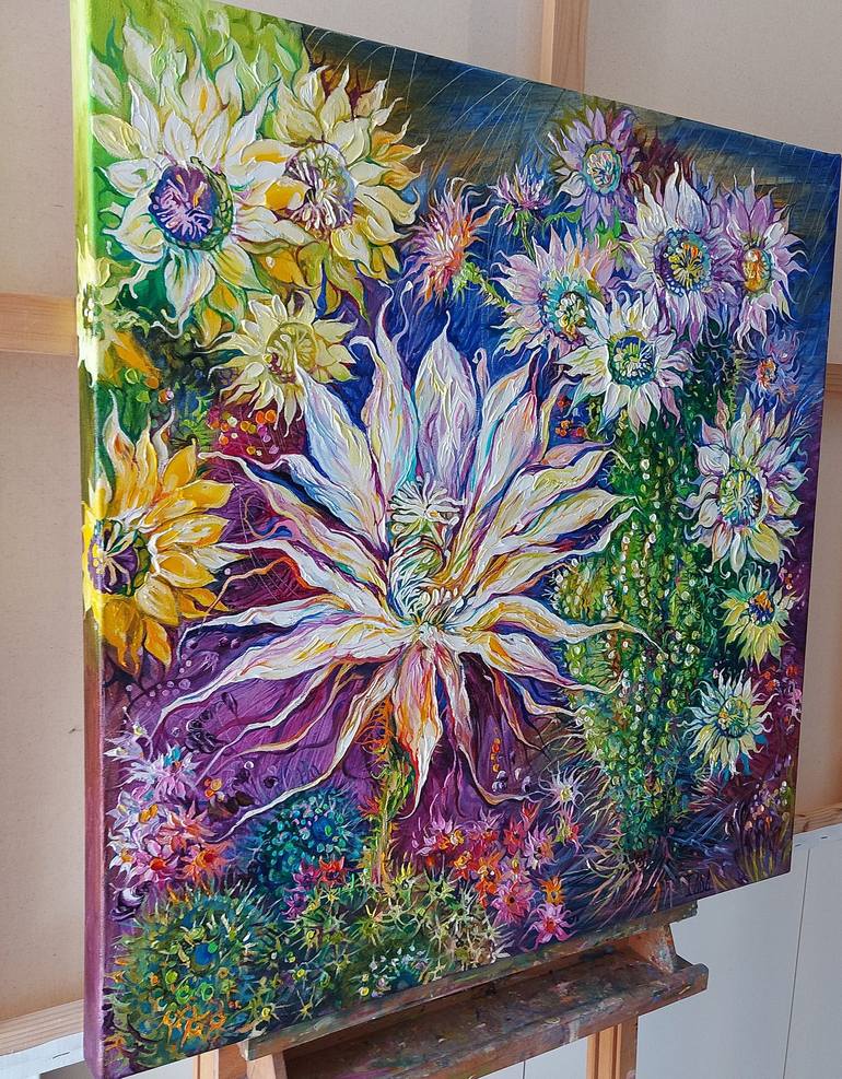 Original Impressionism Floral Painting by Lada Stukan