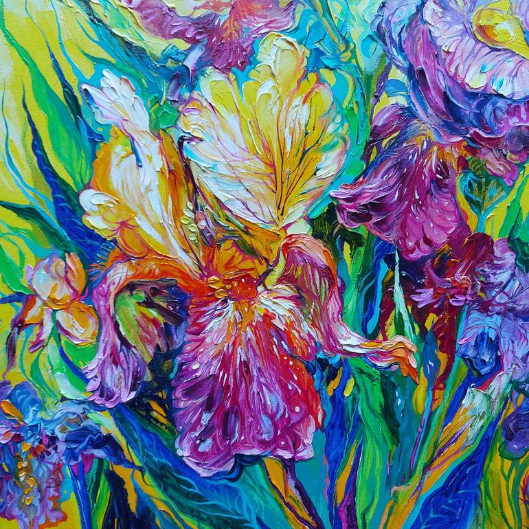 Original Abstract Floral Painting by Lada Stukan