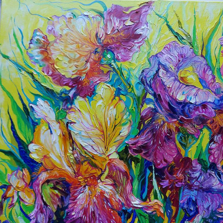 Original Abstract Floral Painting by Lada Stukan