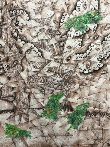 Original Conceptual Abstract Drawing by Yukio Kevin Iraha