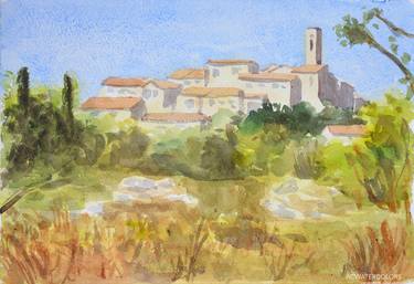 Original Impressionism Architecture Drawings by Alain CROUSSE ACWATERCOLORS