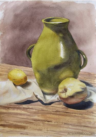 Print of Impressionism Still Life Paintings by Alain CROUSSE ACWATERCOLORS